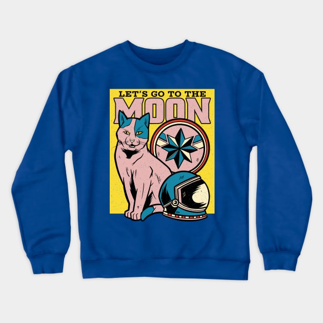 Let's go to the Moon Funny Cat Crypto Merch Crewneck Sweatshirt by Popculture Tee Collection